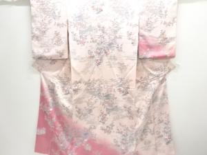 草花模様付け下げ訪問着